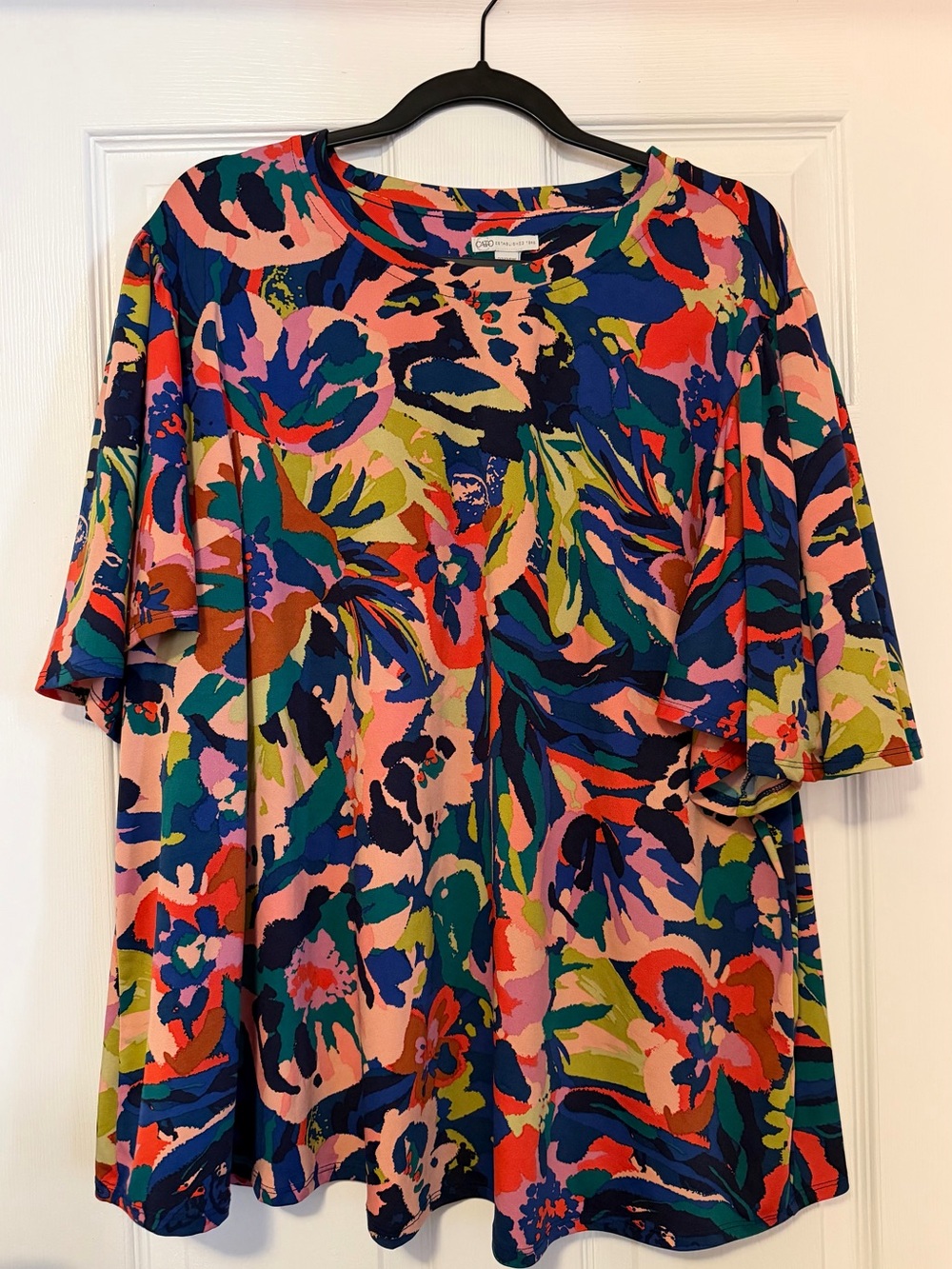 Cato Bold Floral Tunic in Navy, Pink & Green